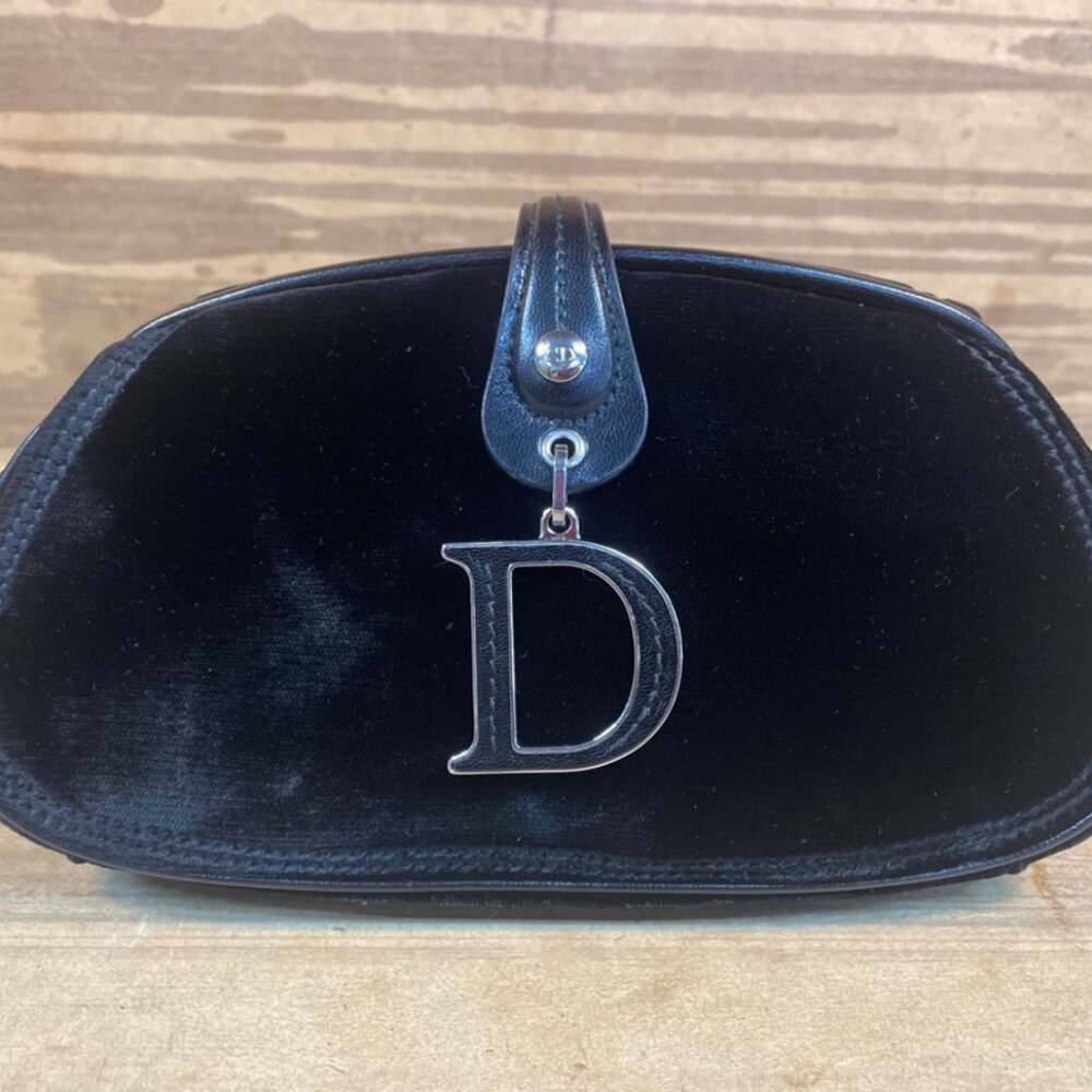 Christian Dior Velvet D Charm Clutch * Authentic *